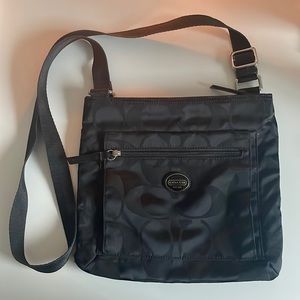 NWOT Coach Signature Nylon File Crossbody Bag BLACK